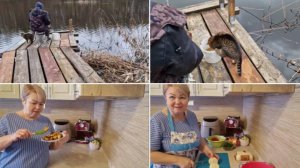 ЛЕШИК ОТКРЫЛ СЕЗОН РЫБАЛКИ, КОТЕЙКИ РАДУЮТСЯ РЫБКЕ. А У МЕНЯ ГОТОВКА.