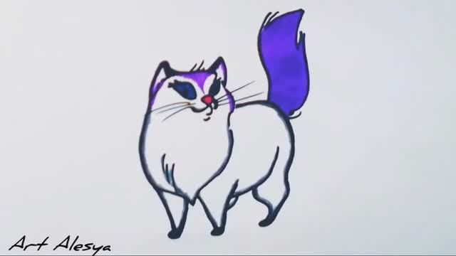 Как легко нарисовать красивую кошку! смотреть онлайн