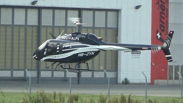 Bell 505 Jet Ranger HB-ZYN Heli Alps landing Sion airport Valais Switzerland 21.09.2020 смотреть онлайн