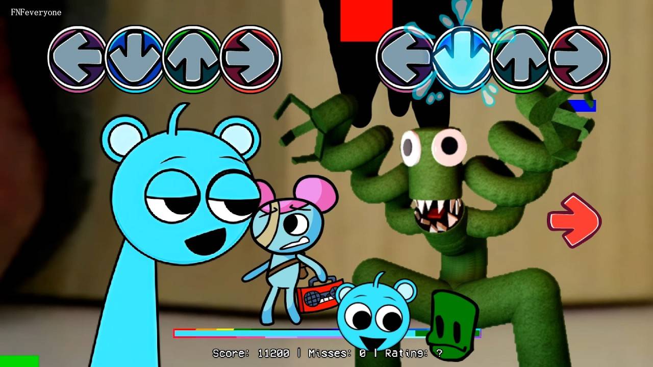 FNF Sprunki Все фазы Нормальные против Rainbow Friends смотреть онлайн