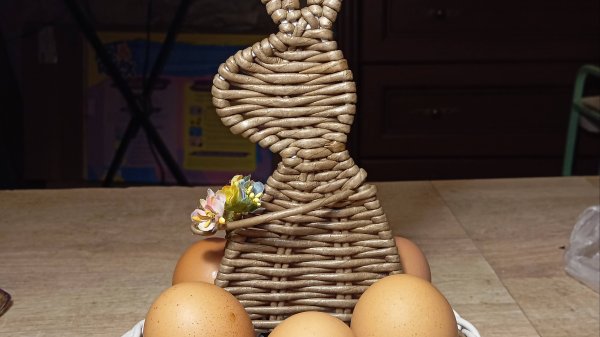 Пасхальный заяц + блюдечко. Переделка фикспрайс.