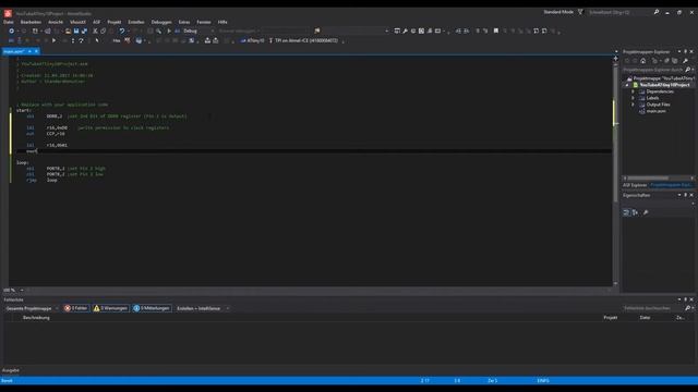 Atmel Studio IDE Tutorial - ATtiny10 Assembly Change Internal Oscillator to 128kHz | TPI смотреть онлайн