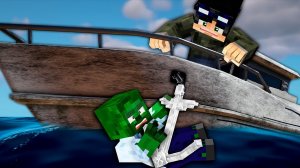 ЧТО Я НАШЕЛ НА ЗАБРОШЕННОЙ ЛОДКЕ. ДЕНЬ 1 - ЗОМБИ АПОКАЛИПСИС. ЯДЕРНАЯ ЗИМА МАЙНКРАФТ