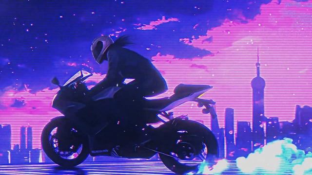 Cyberpunk Night Rider Futuristic Motorcycle Chase in Neon Skyline | Synthwave & Vaporwave Aesthetic смотреть онлайн