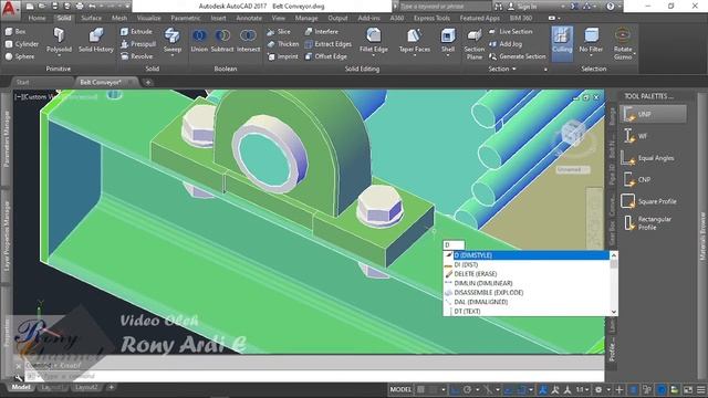 Tutorial Menggambar Conveyor Belt 3D Dengan AutoCAD Part 3 смотреть онлайн
