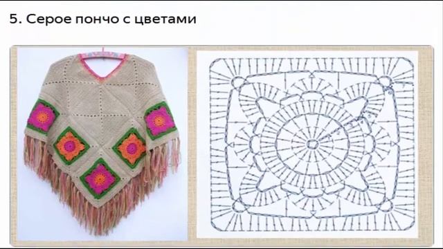 Пончо   10 моделей для вязания крючком с фотографиями и схемами