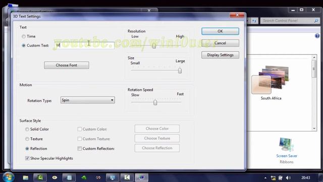 Windows 7 Tips : How to Custom Text in 3D Text ScreenSaver смотреть онлайн