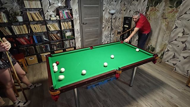 Бильярд дома..ПЕРВАЯ ПАРТИЯ..ТУРНИР посвящен Первому теплому ВЕСЕННЕМУ ДНЮ..
