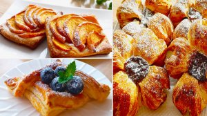 Лучшие рецепты из слоеного теста 🔥! Быстрая выпечка! Пальчики оближешь! Просто и очень вкусно!