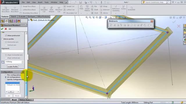SolidWorks 14 Weldments Tutorial Rotating Members смотреть онлайн