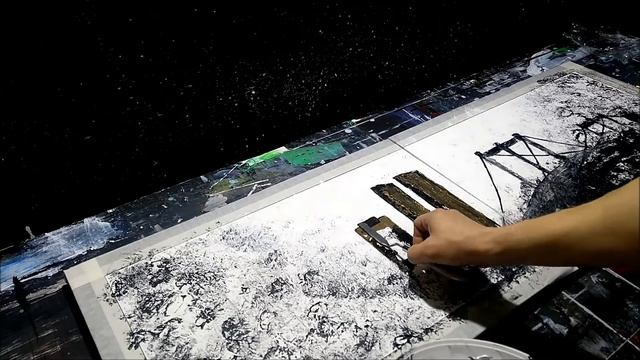 Abstract acrylic painting Demo HD Video "Urban studies" смотреть онлайн