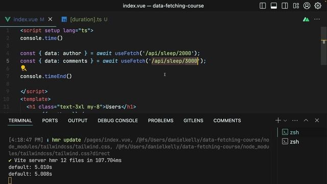 08_Making Parallel Requests in Nuxt смотреть онлайн