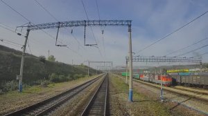 Осенняя поездка в электровозе "Иланская - Красноярск" - вид из кабины машиниста поезда РЖД