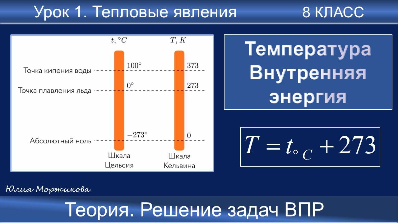 1. Температура. Внутренняя энергия. Школьные уроки, подготовка к ВПР смотреть онлайн