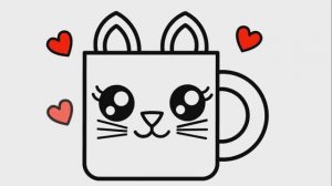 КАК НАРИСОВАТЬ КРУЖКУ В СТИЛЕ KAWAII - КАК ЛЕГКО НАРИСОВАТЬ МИЛУЮ КРУЖКУ