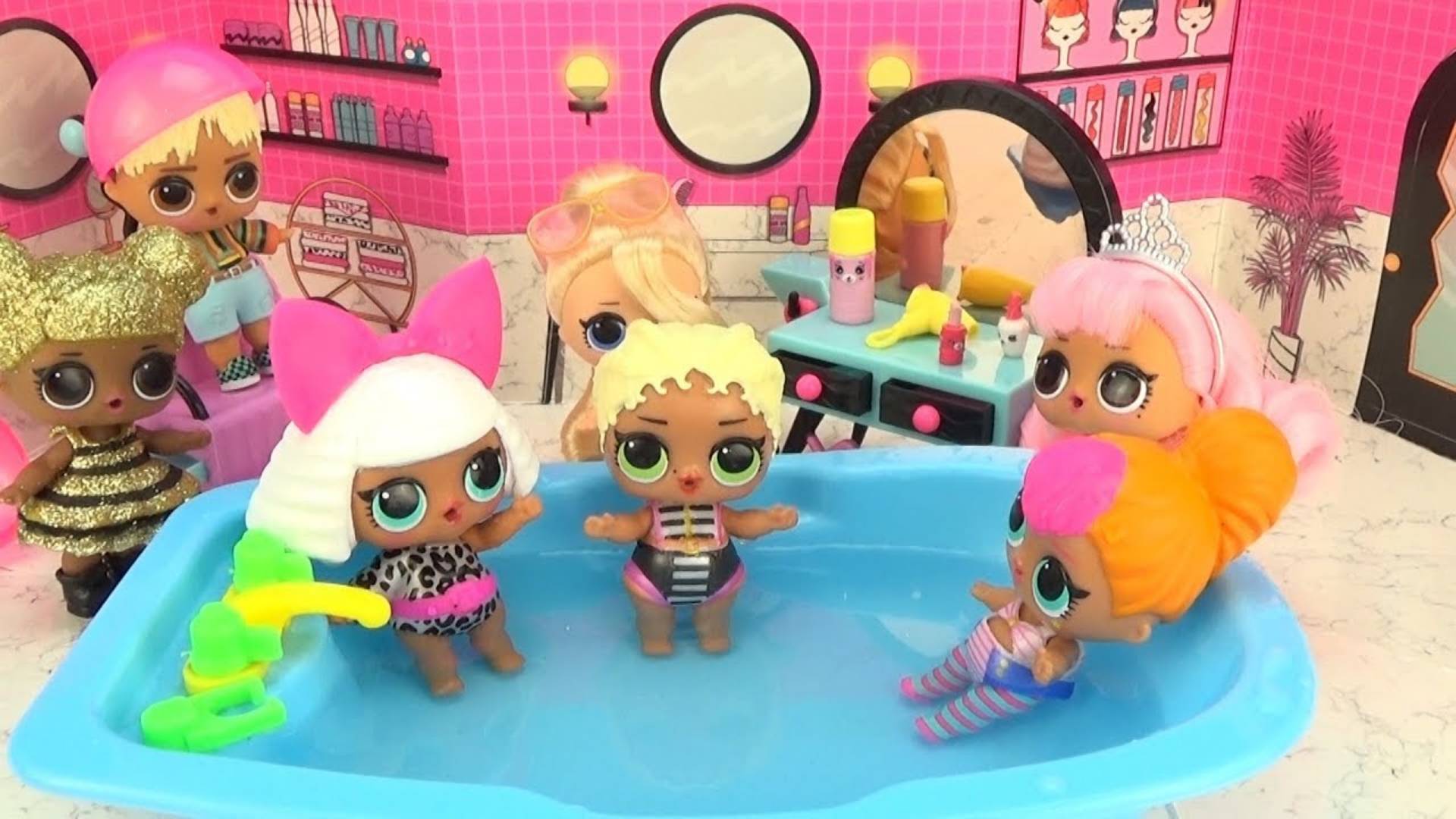 Мультик куклы ЛОЛ! Новые КОМНАТЫ, ДОМИКИ Играем в салоне красоты LOL SURPRISE FURNITURE DOLLS