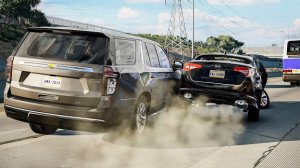 Реалистичные аварии на трассе #7 Beam ng Drive