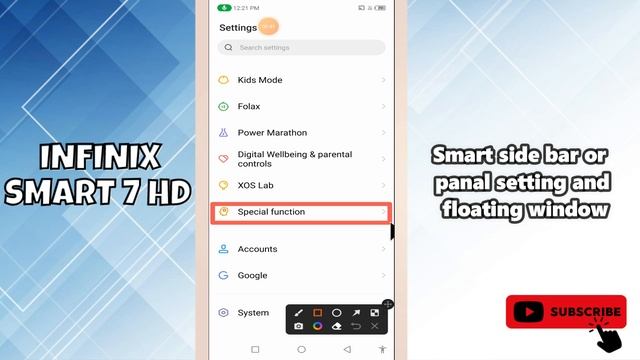 Infinix Smart 7 HD Smart side bar or panal setting and floating window || How to use Smart side bar смотреть онлайн