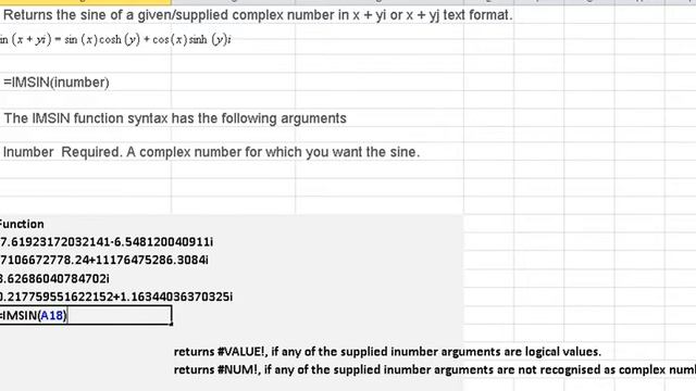 imsin function in excel new смотреть онлайн