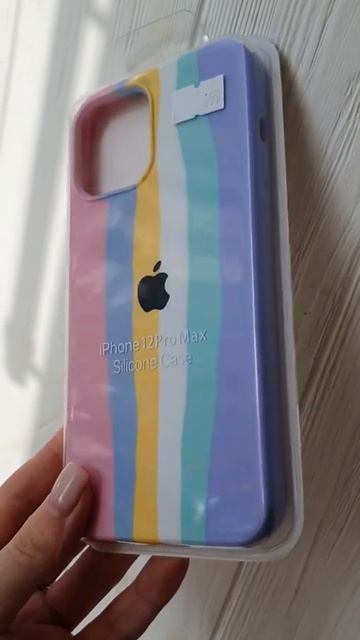 Чехол-накладка с мягкой подкладкой Rainbow Silicone Case iPhone 12 Pro Max pink смотреть онлайн