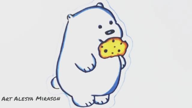 Как просто нарисовать белого мишку с печеньем!☺️ смотреть онлайн