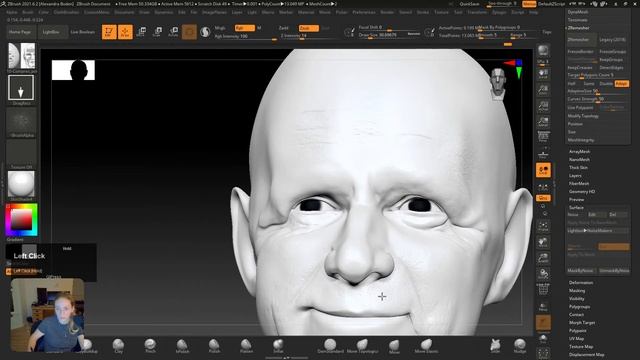 PHOTOREALISM In ZBRUSH: Alex Trebek! 10: Hi Res Detailing Pt. 1