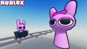 Спрунки Pinki Играет в OBBY Катание в вагонетке в РОБЛОКС! Incredibox Sprunki