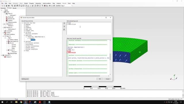 PrePoMax (CalculiX FEA) - Tutorial 12 - Creep of a thick cylinder (Keyword Editor) смотреть онлайн