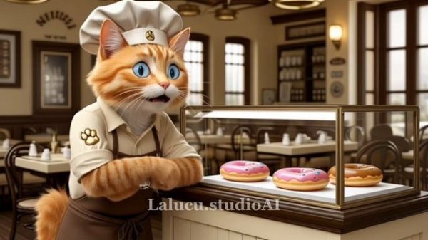 The Cat Chef_ Delicious Donuts & Pancakes with Greedy Waiters _ Cooking Cat _ Ca