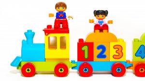 УЧИМ ЦИФРЫ Строим ПАРОВОЗИК из Кубиков ЛЕГО и Учим Цвета