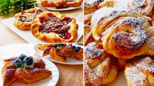 ТОП-3 рецепта из слоеного теста 🔥! Быстрая выпечка! Пальчики оближешь! Просто и очень вкусно!