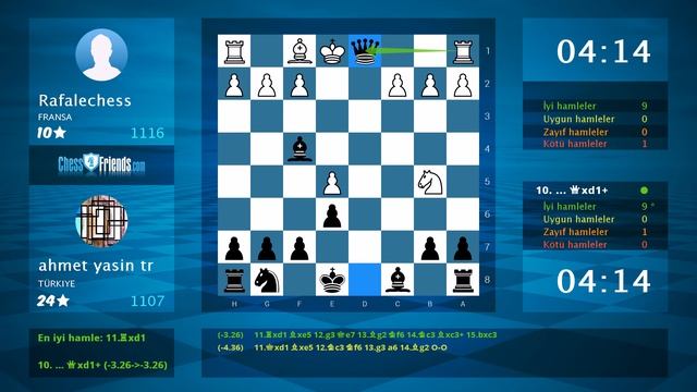Chess Game Analysis: Rafalechess - ahmet yasin tr : 0-1 (By ChessFriends.com) смотреть онлайн