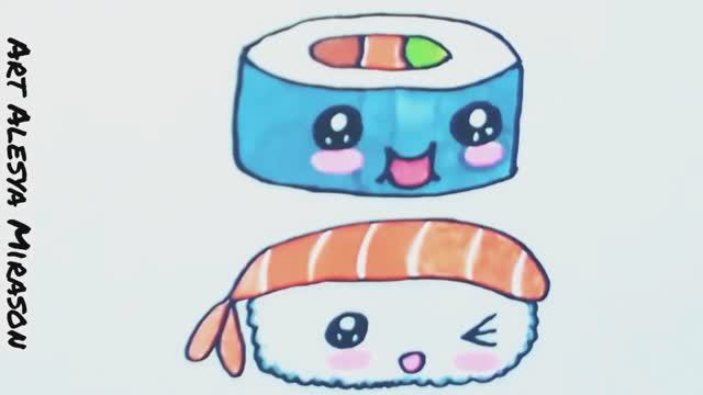 Как нарисовать суши/роллы просто, быстро и красиво! смотреть онлайн