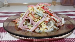 Салат с Яичными БЛИНЧИКАМИ. Вкусный и Сытный!