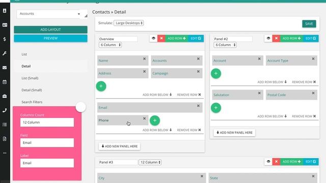 EspoCRM | Three layout types | 12 column grid system смотреть онлайн