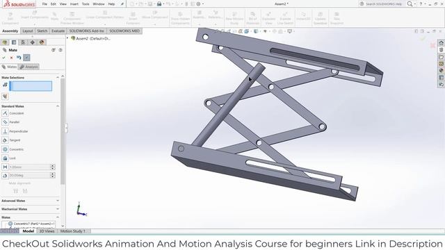 Hydraulic Scissor Lift Mechanism In Solidworks | Project смотреть онлайн