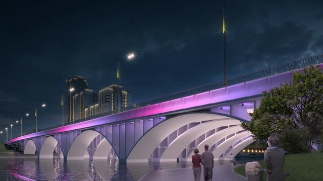 Вечерний образ Макаровского моста в Екатеринбурге смотреть онлайн