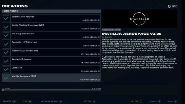 How To Set Your Starfield Creations Load Order On XBox Series X #starfield #starfieldmods
