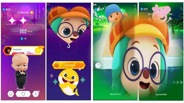 Baby Boss 🆚 Pinkfong 🆚 Pocoyo 🆚 Peppa Pig 🎶 Tiles Hop EDM Rush
