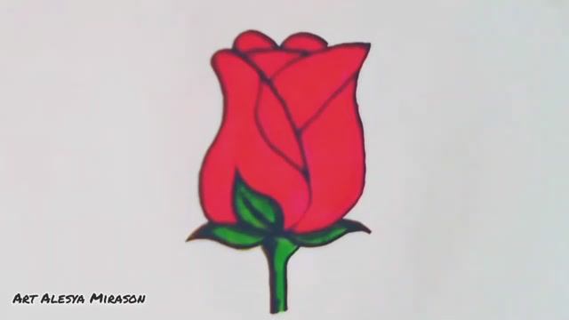 Как очень просто нарисовать розу! смотреть онлайн