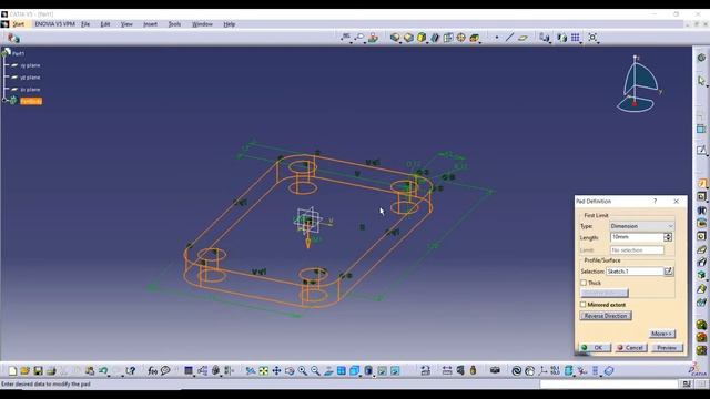 BASE PLATE | CATIA EXERCISE #1 | PART-1 смотреть онлайн