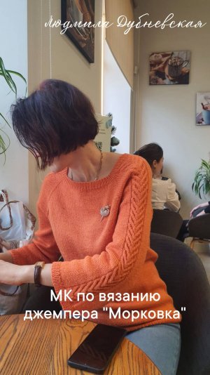 МК Джемпер регланом сверху с орнаментом по рукаву.