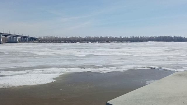 Река Обь.Набережная. Ждём начало ледохода. смотреть онлайн