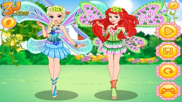 Disney Princess Winx Club Elsa Anna Rapunzel Ariel Snow White Dress Up Games for Children смотреть онлайн