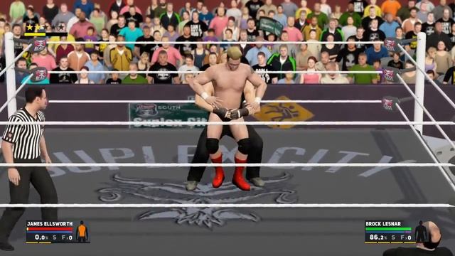 WWE 2K17 Brock Lesnar VS James Ellsworth In A 1 On 1 Match For WWE Title '13-'14 смотреть онлайн