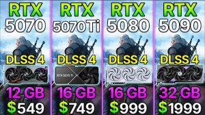 RTX 5070 vs RTX 5070 Ti vs RTX 5080 vs RTX 5090 | DLSS 4 | Test in 11 Games | 4K