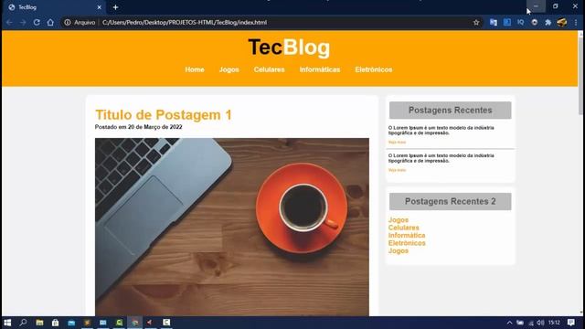 Criando um site TecBlog do zero Utilizando HTML e CSS #1 смотреть онлайн