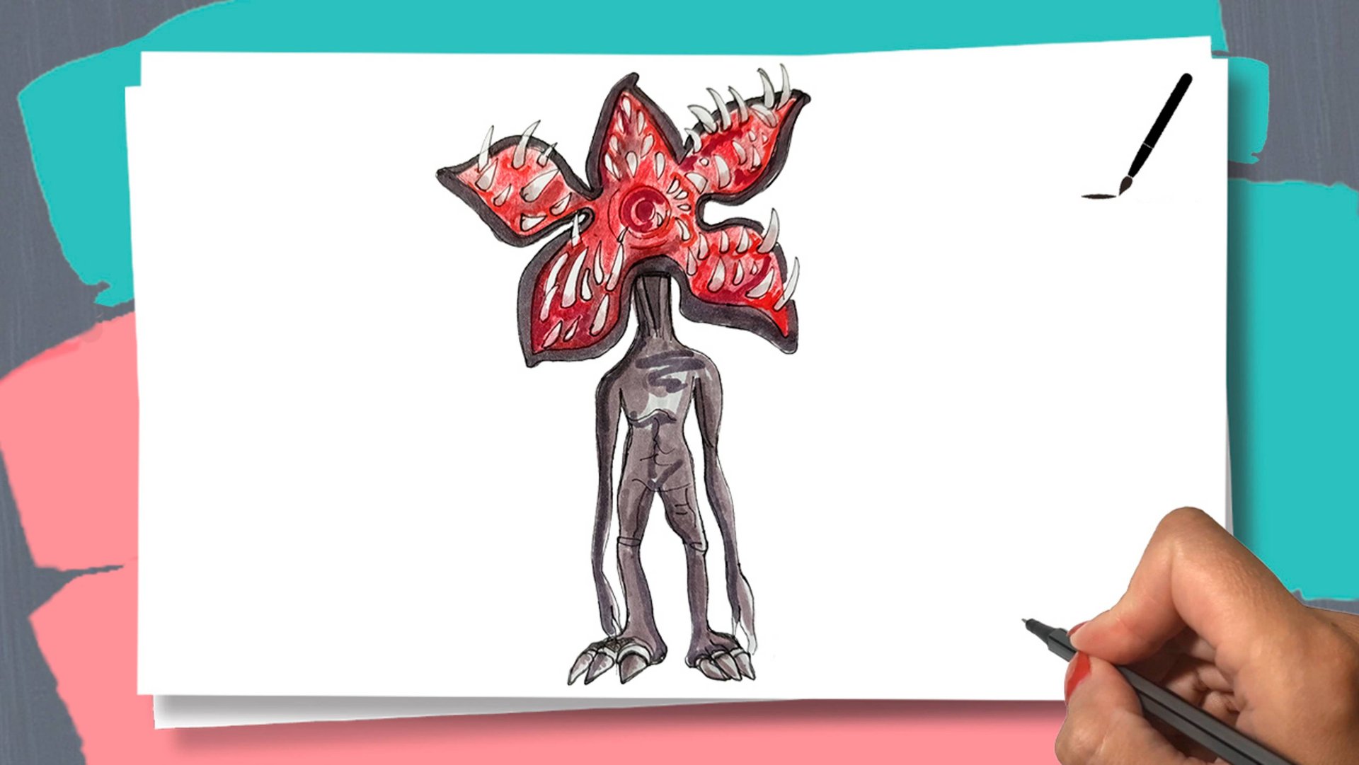 Как нарисовать Демогоргона Монстр "Очень странные дела" How to draw Demogorgon / Stranger things смотреть онлайн