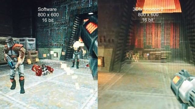 Quake II. Software rendering vs 3Dfx Voodoo 2 смотреть онлайн