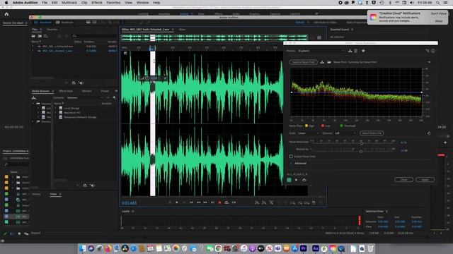 Premiere Pro Editing audio in Audition using Noise Reduction смотреть онлайн